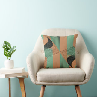 Cojín Decorativo geometrical shapes retro vintage terracotta green 