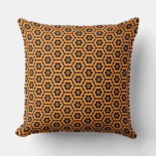 Cojín Decorativo Geométrico 280514 (03) - Naranja ligero y negro