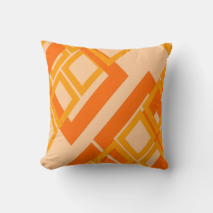 Cojín Decorativo geométrico abstracto de naranja