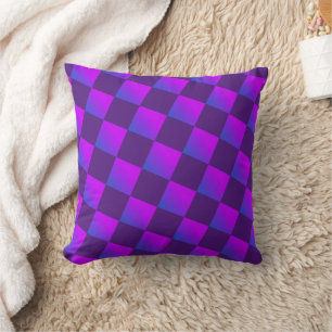 Cojín Decorativo Geométrico abstracto de violeta púrpura azul