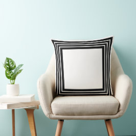 Cojín Decorativo Geométrico abstracto negro y blanco