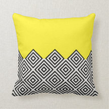 Cojín decorativo geométrico amarillo moderno
