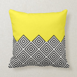 Cojín decorativo geométrico amarillo moderno