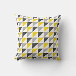 Cojín decorativo geométrico amarillo y gris
