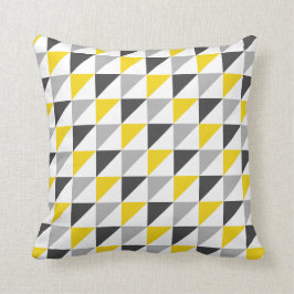 Cojín decorativo geométrico amarillo y gris