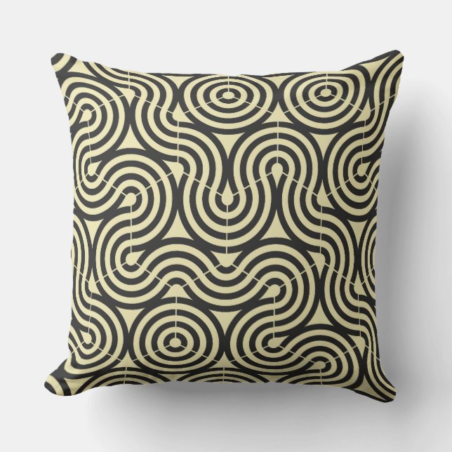 Cojín Decorativo geométrico amarillo y gris (Anverso)