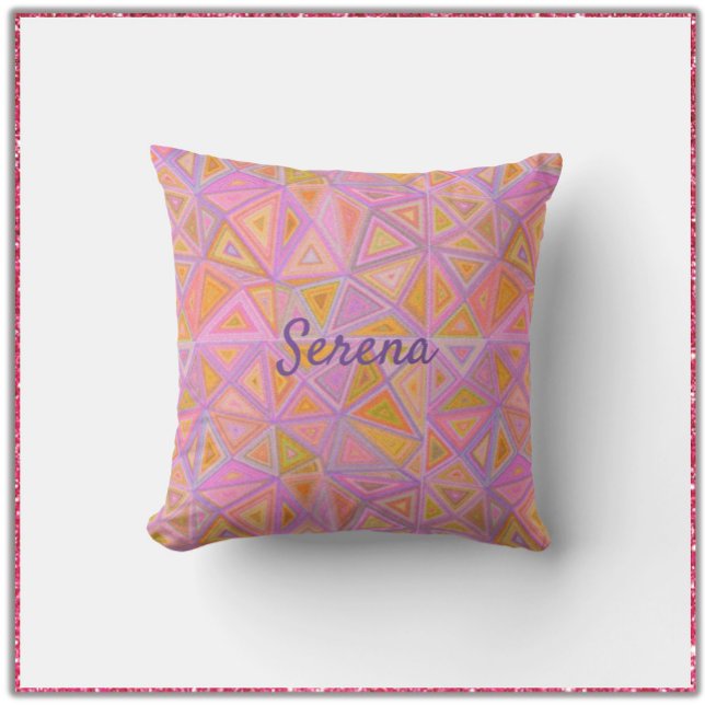 Cojín Decorativo Geométrico amarillo y púrpura rosa de Mod (Subido por el creador)