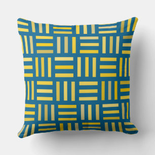 Cojín Decorativo Geométrico azul y amarillo