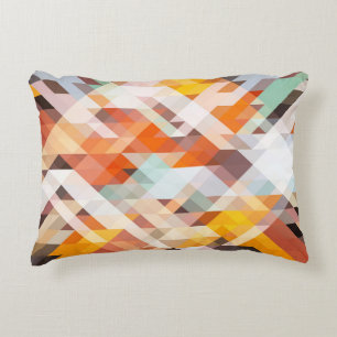 Cojín Decorativo Geométrico blanco naranja: fondo poligonal