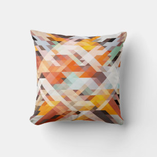 Cojín Decorativo Geométrico blanco naranja: fondo poligonal