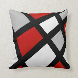 Cojín Decorativo Geométrico blanco negro gris rojo