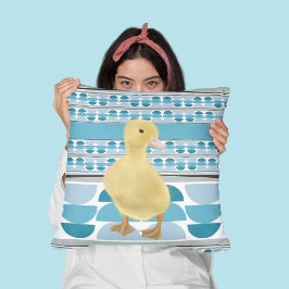 Cojín Decorativo Geométrico Círculo Semi Azul de Duckling Cute