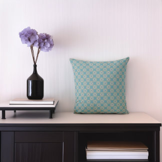 Cojín decorativo geométrico de elegancia azul verd