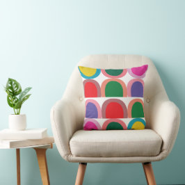 Cojín Decorativo Geométrico de Medio Círculo Colorido