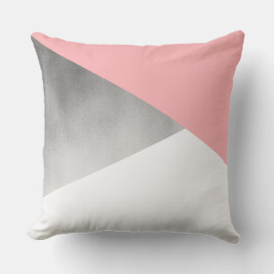 Cojín Decorativo geométrico elegante y moderno de imitación platead