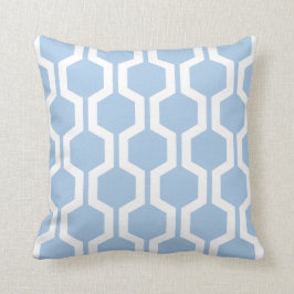 Cojín decorativo geométrico en azul ácido