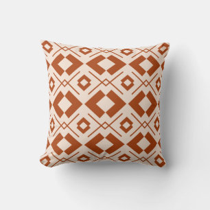 Cojín Decorativo Geométrico escandinavo beige y naranja quemado