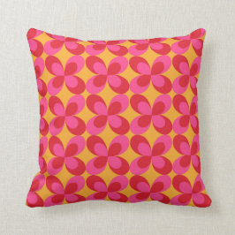 Cojín Decorativo Geométrico floral amarillo rosado
