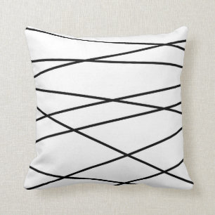 Cojín Decorativo Geométrico linear blanco y negro