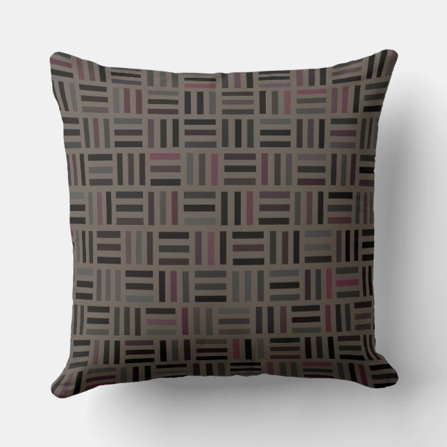 Cojín Decorativo Geométrico marrón y rosa (Reverso )