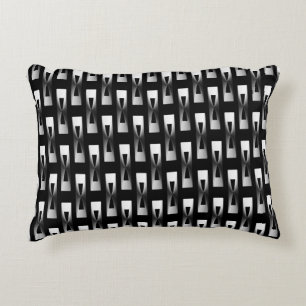 Cojín Decorativo Geométrico metálico Art Deco - Plata y Negro
