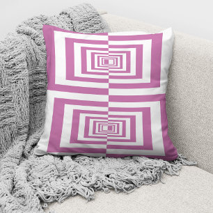 Cojín Decorativo Geométrico Mínimo Rosa Moderno