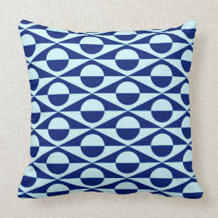 Cojín Decorativo Geométrico moderno, añil y azul claro
