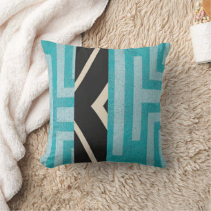Cojín Decorativo Geométrico moderno (azul + negro) 2 caras