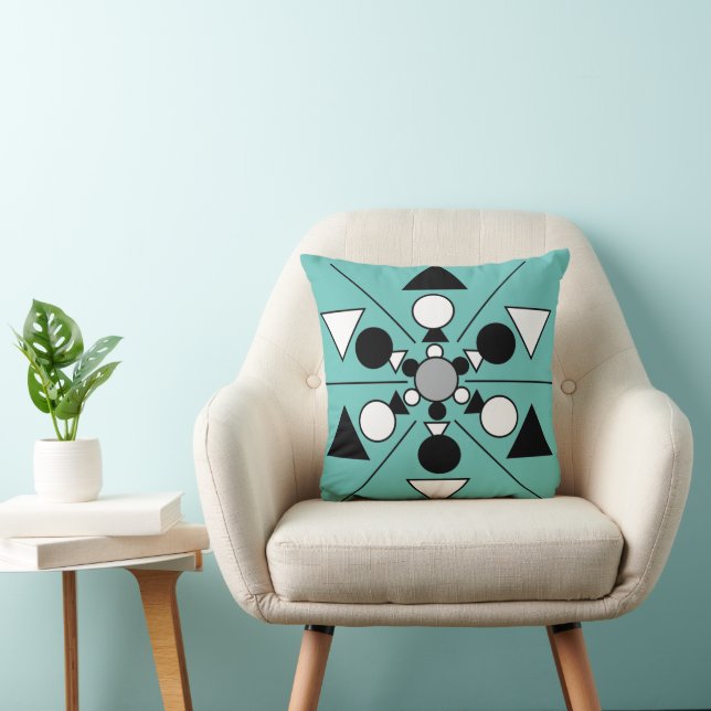 Cojín Decorativo Geométrico Moderno de Mitad de Siglo (Silla)