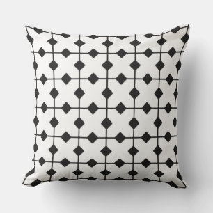 Cojín Decorativo Geométrico moderno, diamantes - blanco y negro