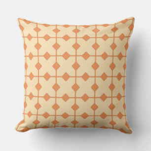 Cojín Decorativo Geométrico moderno, diamantes - naranja mandarín