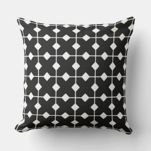 Cojín Decorativo Geométrico moderno, diamantes - negro y blanco