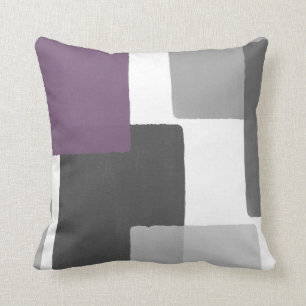 Cojín Decorativo Geométrico moderno Minimalista gris morado blanco