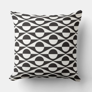 Cojín Decorativo Geométrico moderno, negro y blanco