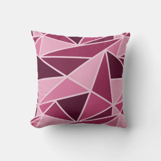 Cojín Decorativo Geométrico moderno rosa oscuro, rosa claro