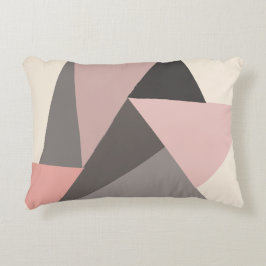 Cojín Decorativo Geométrico moderno rosa y gris de mediados de sigl