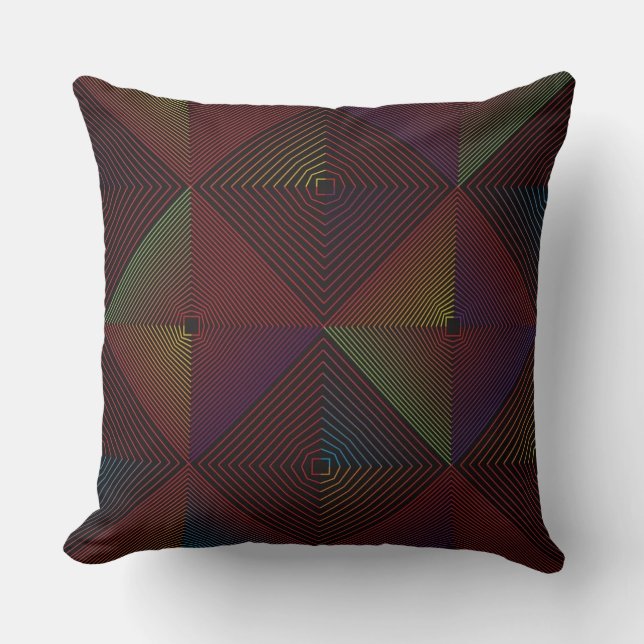 Cojín decorativo geométrico multicolor (Anverso)