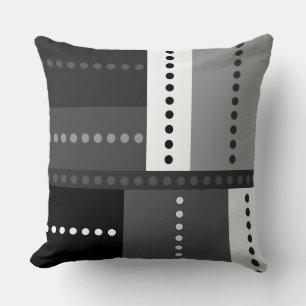 Cojín Decorativo Geométrico negro, blanco y gris