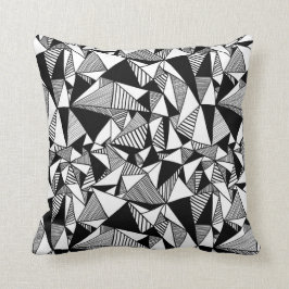 Cojín decorativo geométrico negro y blanco