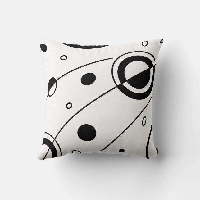 Cojín decorativo geométrico negro y blanco (Reverso)