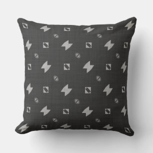 Cojín Decorativo Geométrico negro y gris