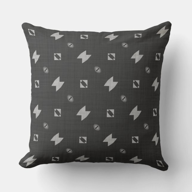 Cojín Decorativo Geométrico negro y gris (Anverso)