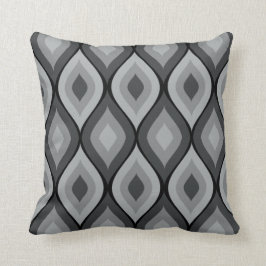 Cojín Decorativo Geométrico óvalo curvado| negro gris
