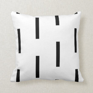 Cojín Decorativo Geométrico - patrón de línea del guión - blanc