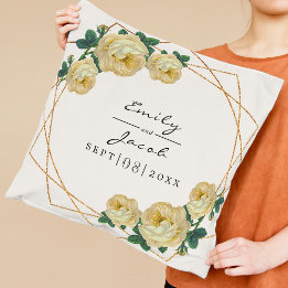 Cojín Decorativo Geométrico Purpurina de Oro Elegante De Moda Flora