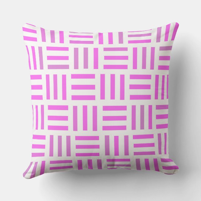 Cojín Decorativo Geométrico rosa y blanco (Reverso )