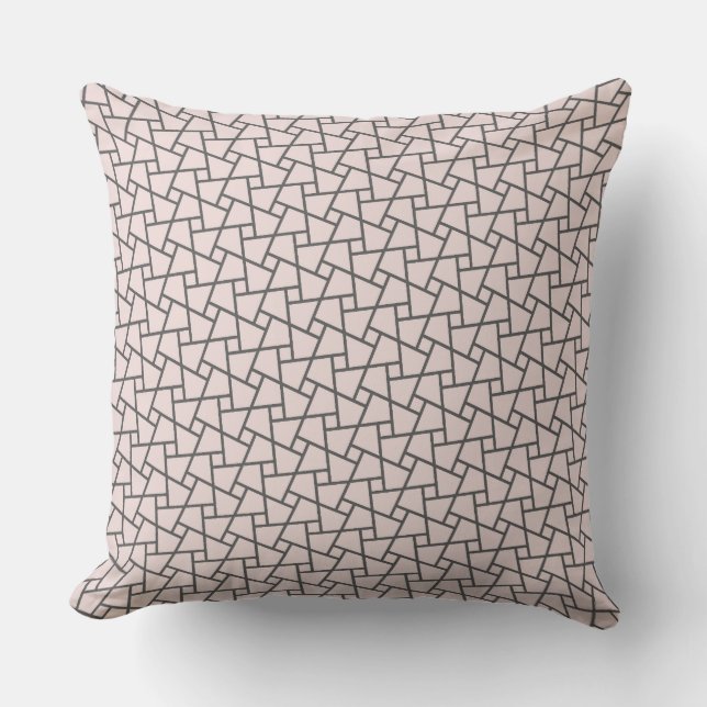 Cojín Decorativo Geométrico rosa y gris (Anverso)