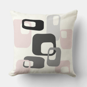 Cojín Decorativo Geométrico rosa y gris retro