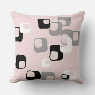 Cojín Decorativo Geométrico rosa y gris retro