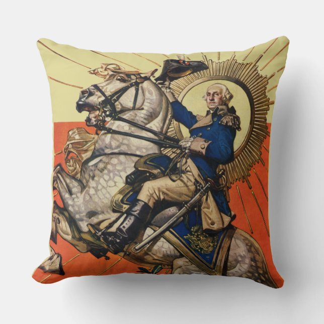 Cojín Decorativo George Washington a caballo (Anverso)